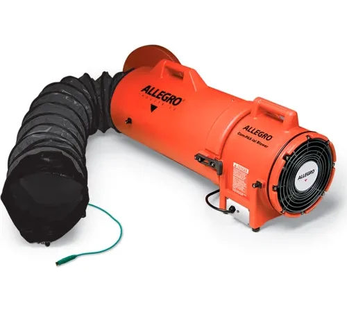 Allegro Industries® Axial Explosion Proof Blower W/ 50' Ducting, 900 CFM, 1/3 HP