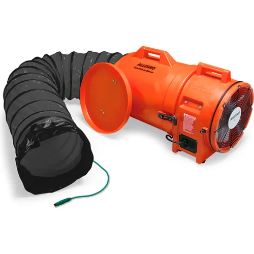 Allegro Industries® Axial Explosion Proof Blower W/ 15' Ducting, 1484 CFM, 1/3 HP