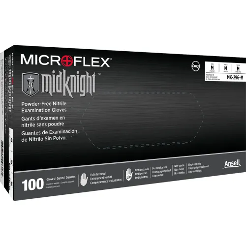Ansell MICROFLEX® MidKnight® MK-296 Nitrile Gloves, Powder-Free, Size XXL, 100/Pack - Image 2