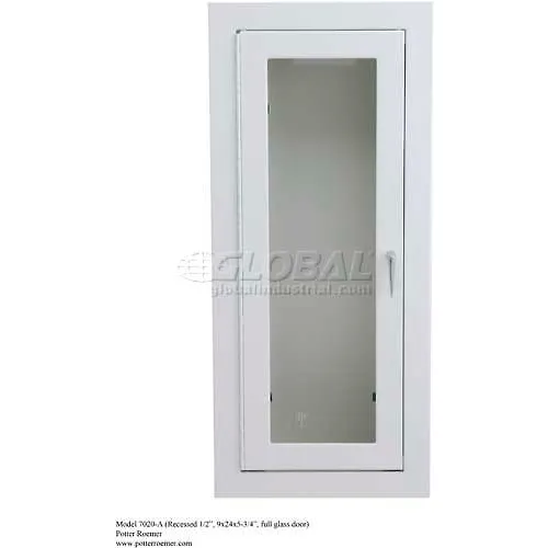 Potter Roemer Alta Steel Fire Extinguisher Cabinet, Tempered Glass Window, Recessed