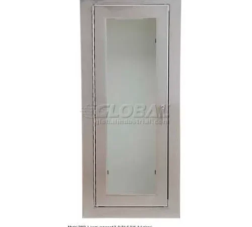 Potter Roemer Alta SS Fire Extinguisher Cabinet, Tempered Glass Window, Fully Recessed, 3-1/4"D