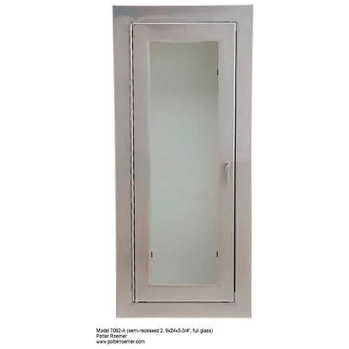 Potter Roemer Alta SS Fire Extinguisher Cabinet, Tempered Glass Window, Fully Recessed, 4"D
