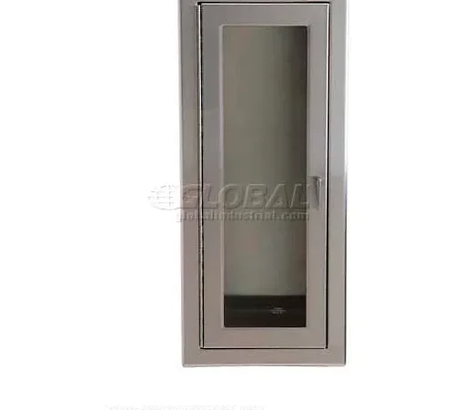 Potter Roemer Alta SS Fire Extinguisher Cabinet, Tempered Glass Window, Surface Mount