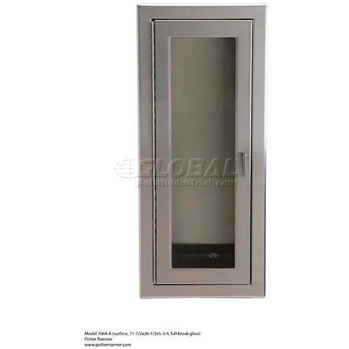 Potter Roemer Alta SS Fire Extinguisher Cabinet, Tempered Glass Window, Surface Mount