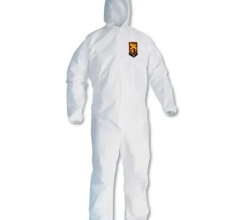 KleenGuard A20 Breathable Particle Protection Coveralls, Attached Hood, 3XL, White, 20/Case