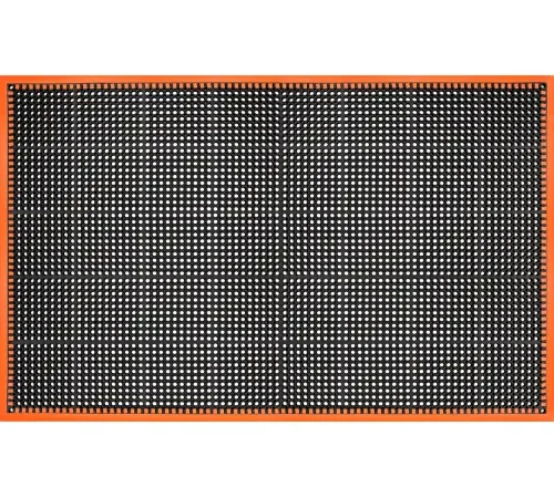 Apache Mills® Drainage Mat, Safety Trutread, 7/8" Thickness, 4'W x 52"L, Black/Orange