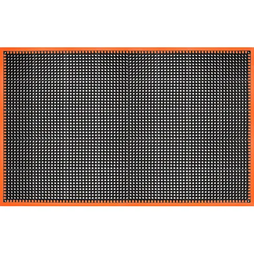 Apache Mills® Drainage Mat, Safety Trutread, 7/8" Thickness, 4'W x 52"L, Black/Orange
