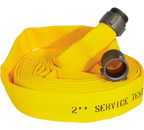 Kuriyama Fire Products JAFLINE HD Double Jacket Fire Hose, 1-1/2" X 50 Ft, 400 PSI, Yellow