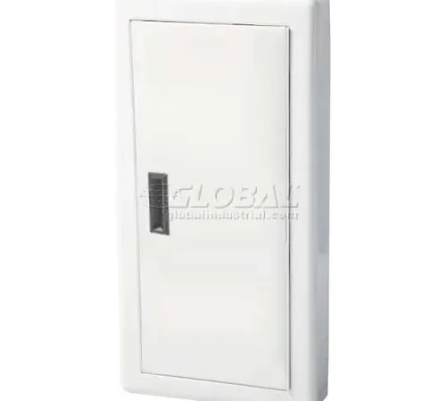 JL Industries Steel Fire Extinguisher Cabinet, Solid Door, Semi-Recessed 4" Rolled Trim
