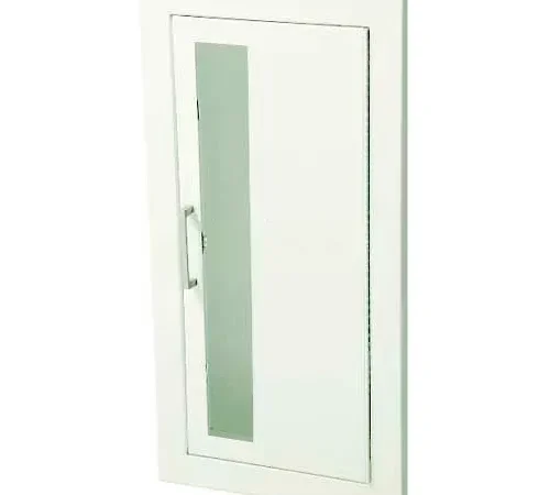 JL Industries Steel Fire Extinguisher Cabinet, Vertical Acrylic Window, Fully Recessed, 6"D