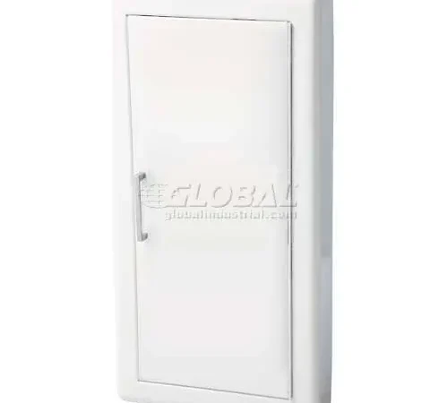 JL Industries Steel Fire Extinguisher Cabinet, Solid Door, Semi-Recessed 3" Rolled Trim