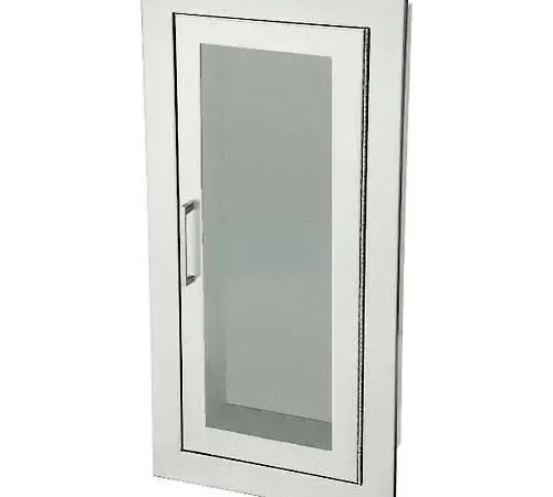 JL Industries Aluminum Fire Extinguisher Cabinet, Full Acrylic Window, Fully Recessed, 6"D