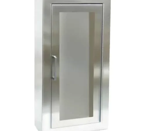 JL Industries Stainless Steel Fire Extinguisher Cabinet, Full Acrylic Window, Surface Mount