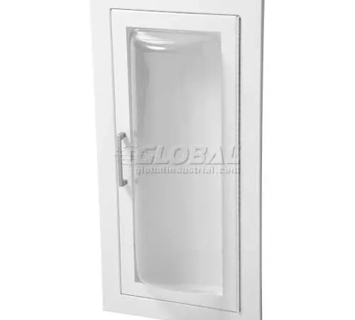 JL Industries Steel Fire Extinguisher Cabinet, Clear Acrylic Bubble Window, Fully Recessed