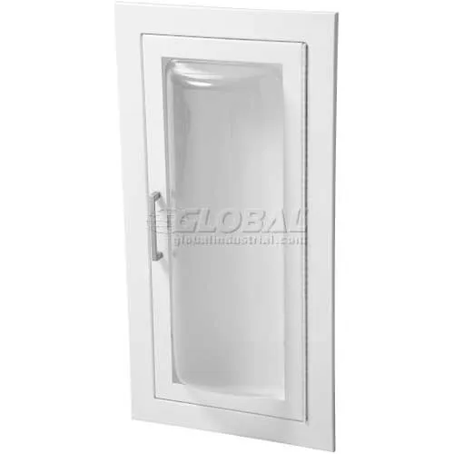 JL Industries Steel Fire Extinguisher Cabinet, Clear Acrylic Bubble Window, Fully Recessed