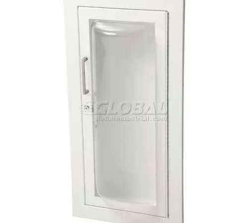 JL Industries Steel Fire Ext. Cabinet, Clear Acrylic Bubble Window, Fully Recessed,Saf-T-Lok