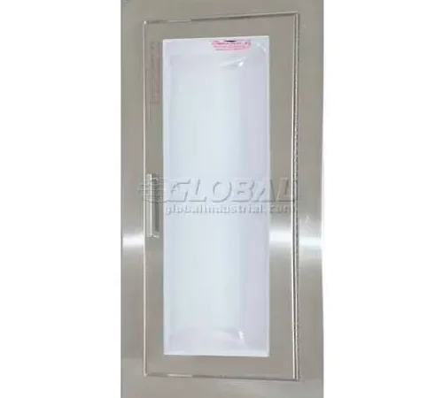 JL Industries SS Fire Extinguisher Cabinet, Clear Acrylic Bubble Window, Fully Recessed