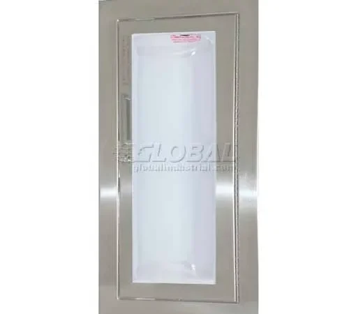 JL Industries SS Fire Extinguisher Cabinet, Clear Acrylic Bubble Window, Fully Recessed, Saf-T-Lok