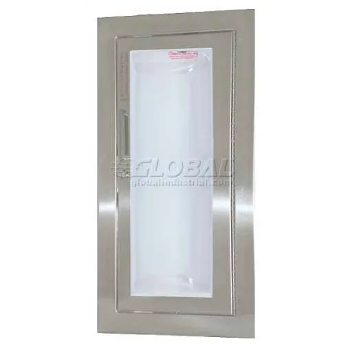 JL Industries SS Fire Extinguisher Cabinet, Clear Acrylic Bubble Window, Fully Recessed, Saf-T-Lok