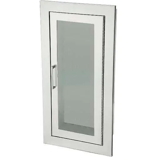 JL Industries Aluminum Fire Extinguisher Cabinet, Full Acrylic Window, Fully Recessed, 5.5"D