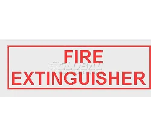 Horizontal Decal Fire Extinguisher Lettering On Clear Film, Red