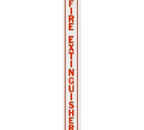 Fire Extinguisher Vertical Decal Fire Extinguisher Lettering On Clear Film, Red