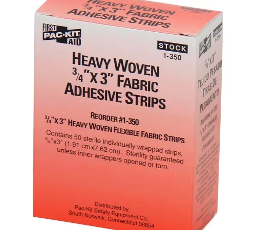 First Aid Only Heavy Woven Fabric Bandages, 3/4" x 3", 50/Box