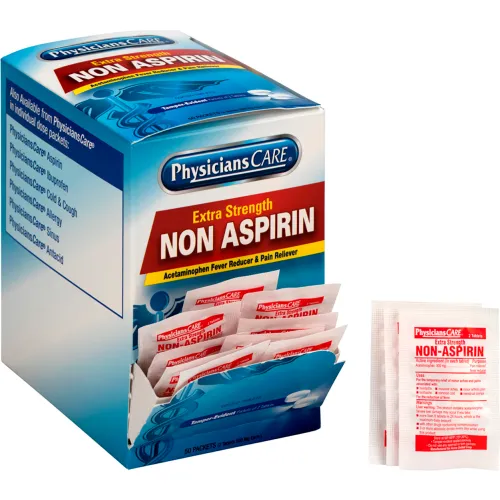 First Aid Only PhysiciansCare Extra Strength Non-Aspirin, 50 x 2/Box