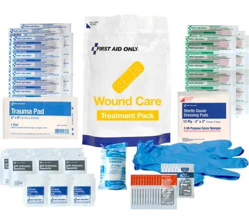 First Aid Only Wound Care Treatment Pack, Fabric, White, 137 Pieces
