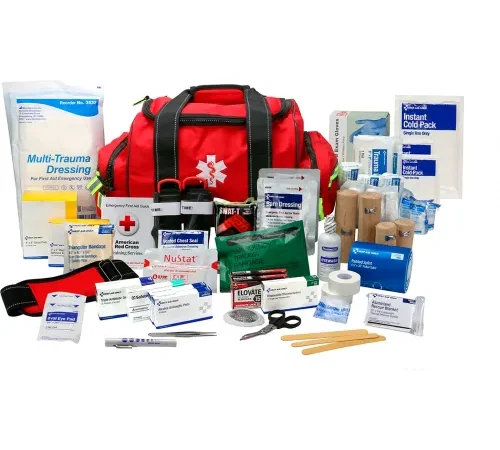 First Aid Only® Basic First Aid Responder Bag, Bleed Control, Up to 24 Persons, Red