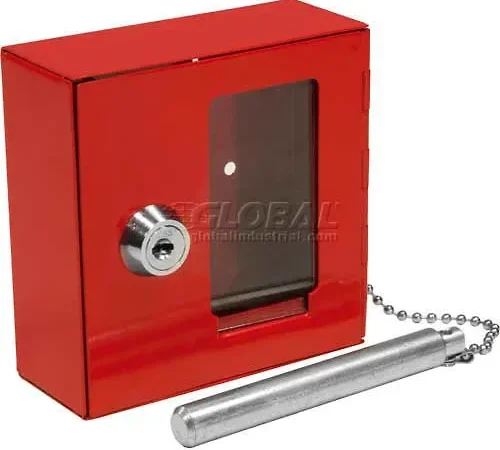 Barska Breakable Emergency Key Box with Attached Hammer B Style, 3-15/16"W x 1-9/16"D x 3-15/16"H