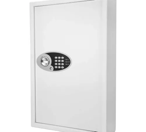 Barska AX12660 144 Keys Keypad Wall Key Safe 17"W x 5"D x 26"H, White, Steel