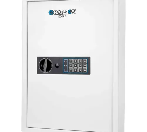 Barska AX13262 100 Keys Keypad Wall Key Safe 15-3/4"W x 21-3/4"D x 4-3/4"H, White, Steel