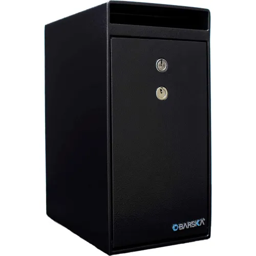 Barska® Dual Key Depository Safe 0.27 Cubic Feet, 9"W x 6"D x 12"H - Black