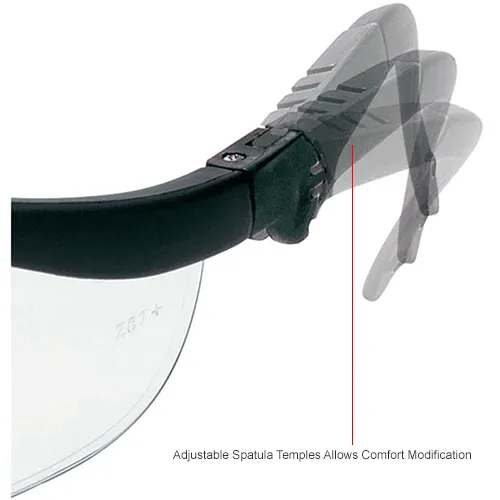 MCR Safety KD310 Klondike® Plus Safety Glasses, Ratchet Temple, Black Frame, Clear Lens - Pkg Qty 12 - Image 5