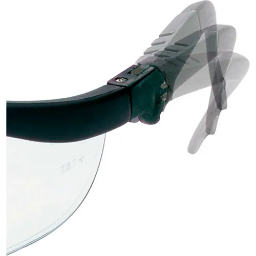 MCR Safety KD310 Klondike® Plus Safety Glasses, Ratchet Temple, Black Frame, Clear Lens - Pkg Qty 12 - Image 2
