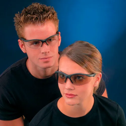 MCR Safety KD310 Klondike® Plus Safety Glasses, Ratchet Temple, Black Frame, Clear Lens - Pkg Qty 12 - Image 3