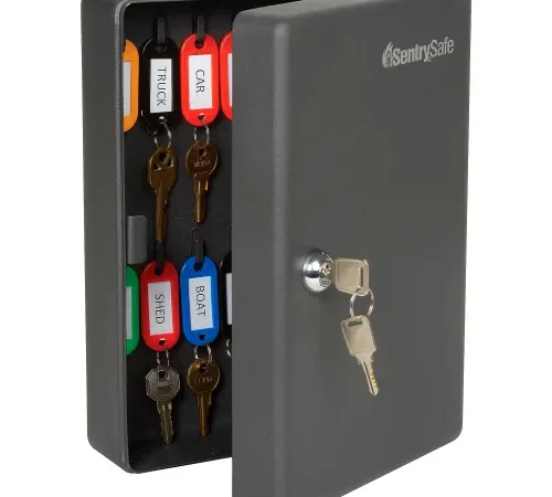 SentrySafe 25 Key Capacity, Key Box, Key Lock, 7-7/16"W x 3-7/16"D x 9-13/16"H, Black