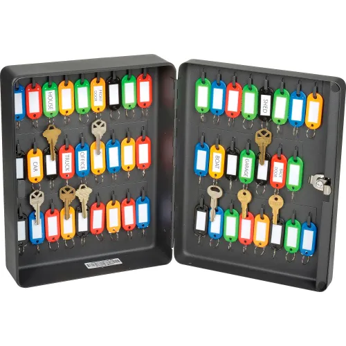SentrySafe 50 Key Capacity KB-50 Key Box, Key Lock, 9-7/16"W x 3-15/16"D x 11-13/16"H, Black - Image 2