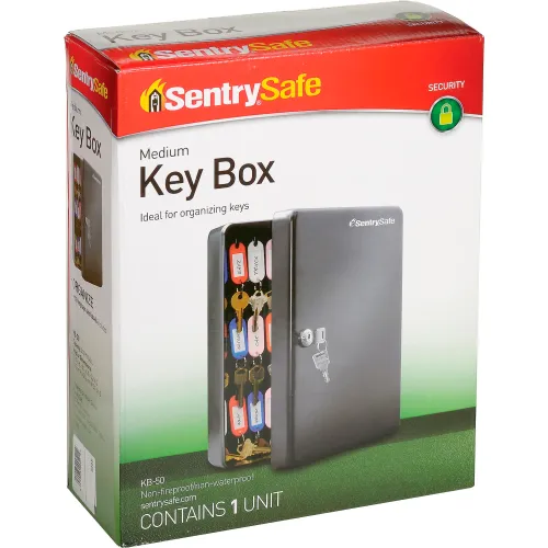 SentrySafe 50 Key Capacity KB-50 Key Box, Key Lock, 9-7/16"W x 3-15/16"D x 11-13/16"H, Black - Image 5