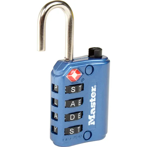 Master Lock® No. 4691DWD TSA-Accept Set-Your Own Combination Zinc Padlock - Assorted Colors - Pkg Qty 4 - Image 3