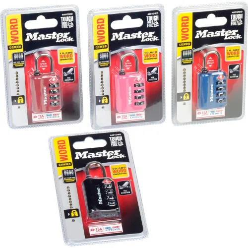 Master Lock® No. 4691DWD TSA-Accept Set-Your Own Combination Zinc Padlock - Assorted Colors - Pkg Qty 4 - Image 5