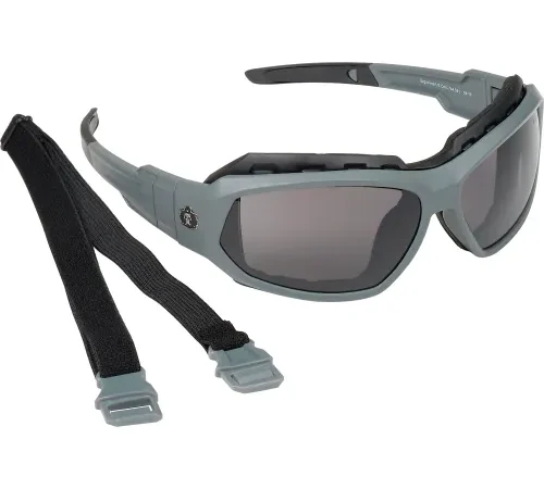 Ergodyne® Skullerz® Loki Safety Glasses/Goggles W/Fog-Off, Smoke AF Lens, Matte Gray Frame