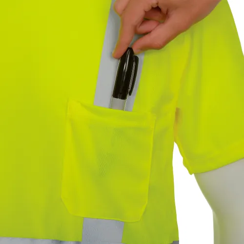 OccuNomix Class 2 Classic Black Bottom T-Shirt with Pocket Yellow, S, LUX-SSETPBK-YS - Image 5