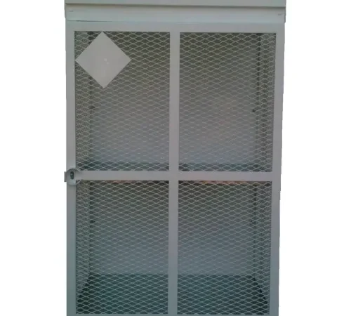 12 Capacity 30 Lbs Cylinders Heavy Duty Steel Gas Cylinder Cage 44"Wx30"Dx68"H White, Manual Close