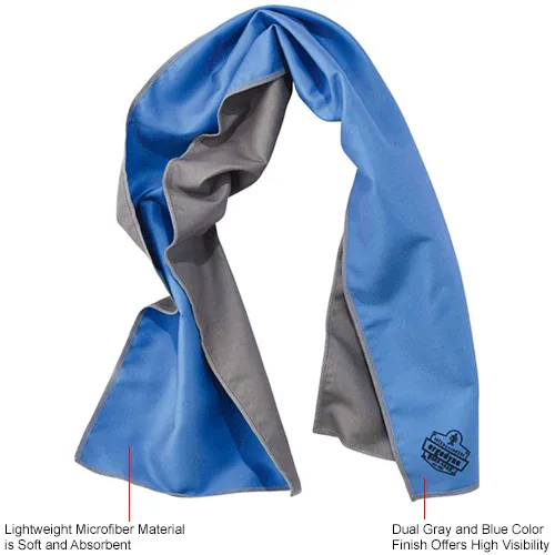 Chill-Its® 6602MF Evaporative Microfiber Cooling Towel, Blue - Image 4