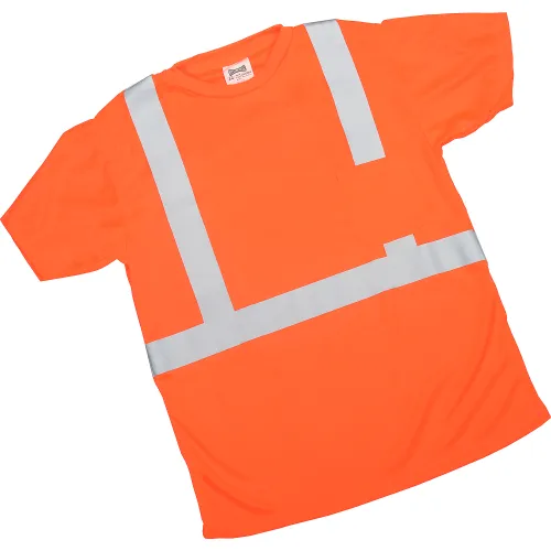 OccuNomix Standard Wicking Birdseye Class 2 T-Shirt W/ Pocket Hi-Vis Orange, S, LUX-SSETP2B-OS - Image 3