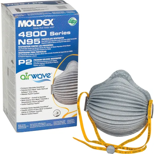 Moldex 4800 4800N95 Series AirWave® N95 Particulate Respirator, OV/Ozone Relief, M/L, 8/Box - Image 5
