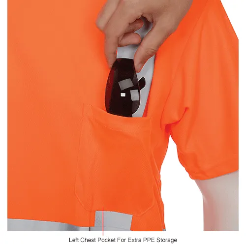 OccuNomix LUX-SSETPBK-OM Class 2 Black Bottom T-Shirt w/Pocket Orange, M - Image 4