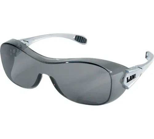 MCR Safety® Law® OG112AFOTG - Over-the-glass frame, Gray Anti-Fog Lens, Silver Frame